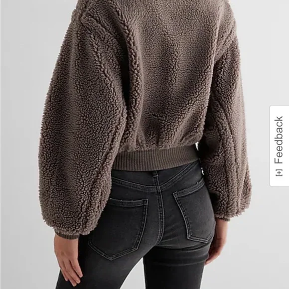 Express Teddy Bomber Jacket - Picture 2 of 7